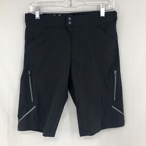 Showers Pass Black Adjustable Reflective Zip Pocket Cycling Shorts 4 11” Inseam
